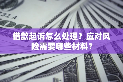 济南借款起诉怎么处理？应对风险需要哪些材料？