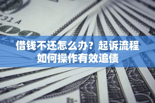 济南借钱不还怎么办？起诉流程如何操作有效追债