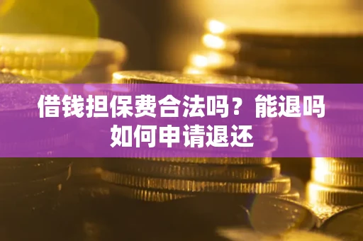 济南借钱担保费合法吗？能退吗如何申请退还